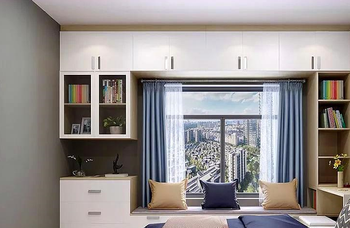 18款飘窗柜子创造的收纳设计,使得飘窗拥有了更大的趣味活动空间