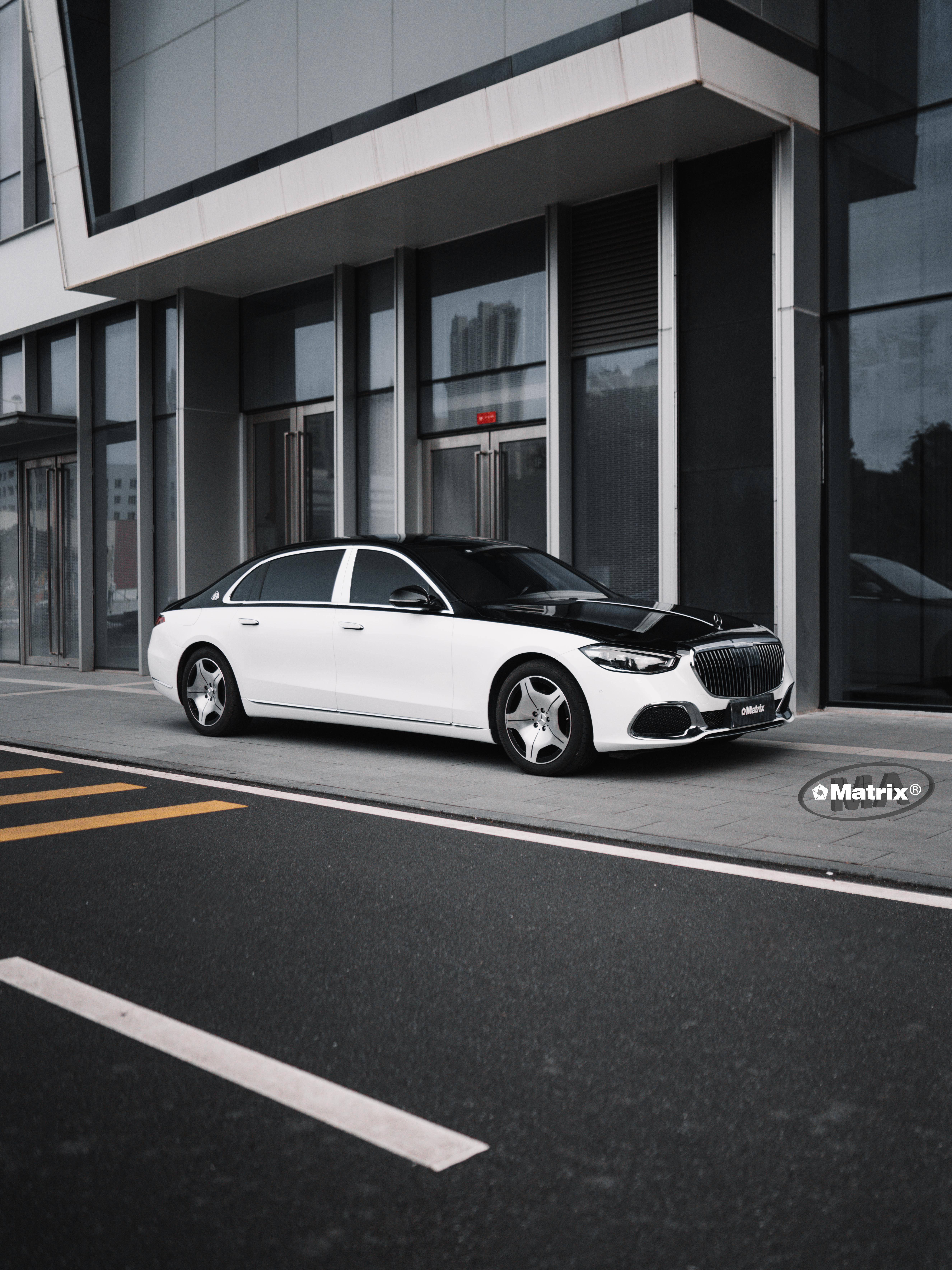 【matrix】奔驰s级双拼改色膜,双拼更吸引眼球