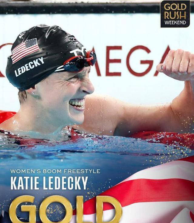凯蒂·莱德基创造历史:奥运女子800米自由泳四连冠,总奖牌数达14枚