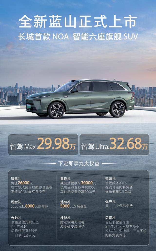 三年磨一剑，魏牌全新蓝山正式上市，售价29.98万起_智能_智驾_系统