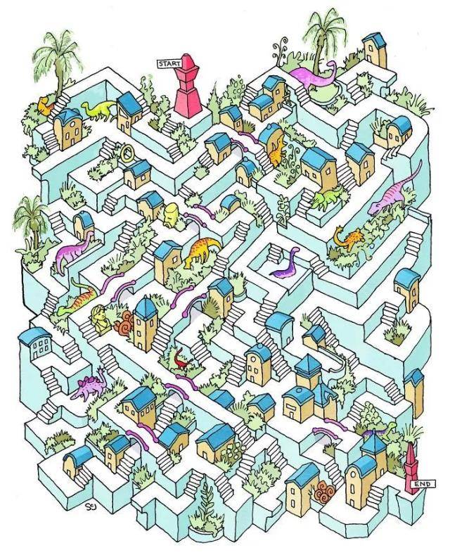 他画出史上最难3d迷宫,一幅图画2天,走出来要半个小时