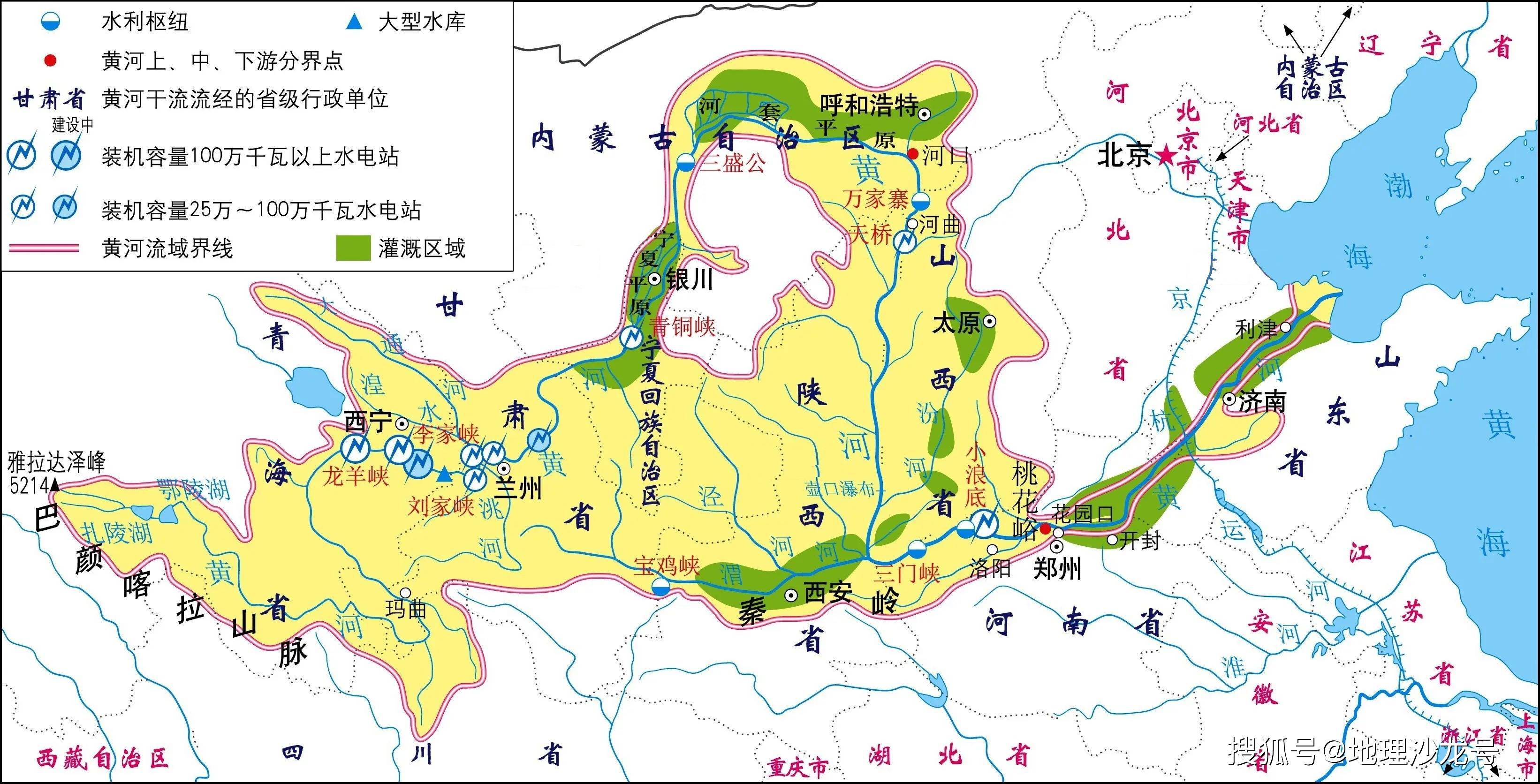 长江黄河位置图片