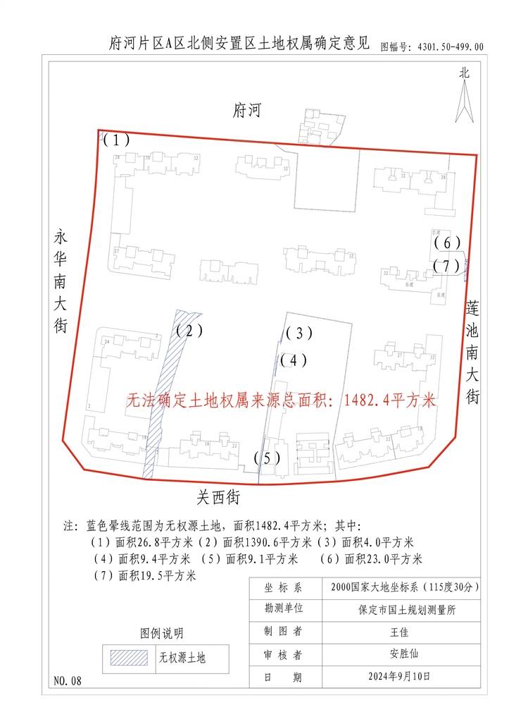保定府河安置区abc区土地确权项目无法确定权属来源的土地确认公告