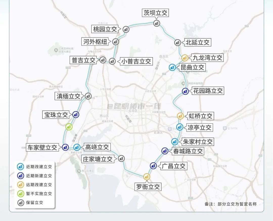 昆明三环线路图最新图片