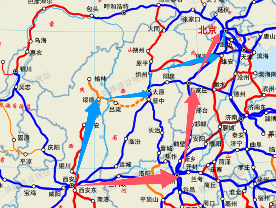 太绥高铁,大西高铁太原至忻州段,雄忻高铁,京雄城际铁路