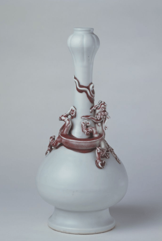 清雍正紅釉直口膽瓶-數位典藏與學習聯合目錄 中国美術