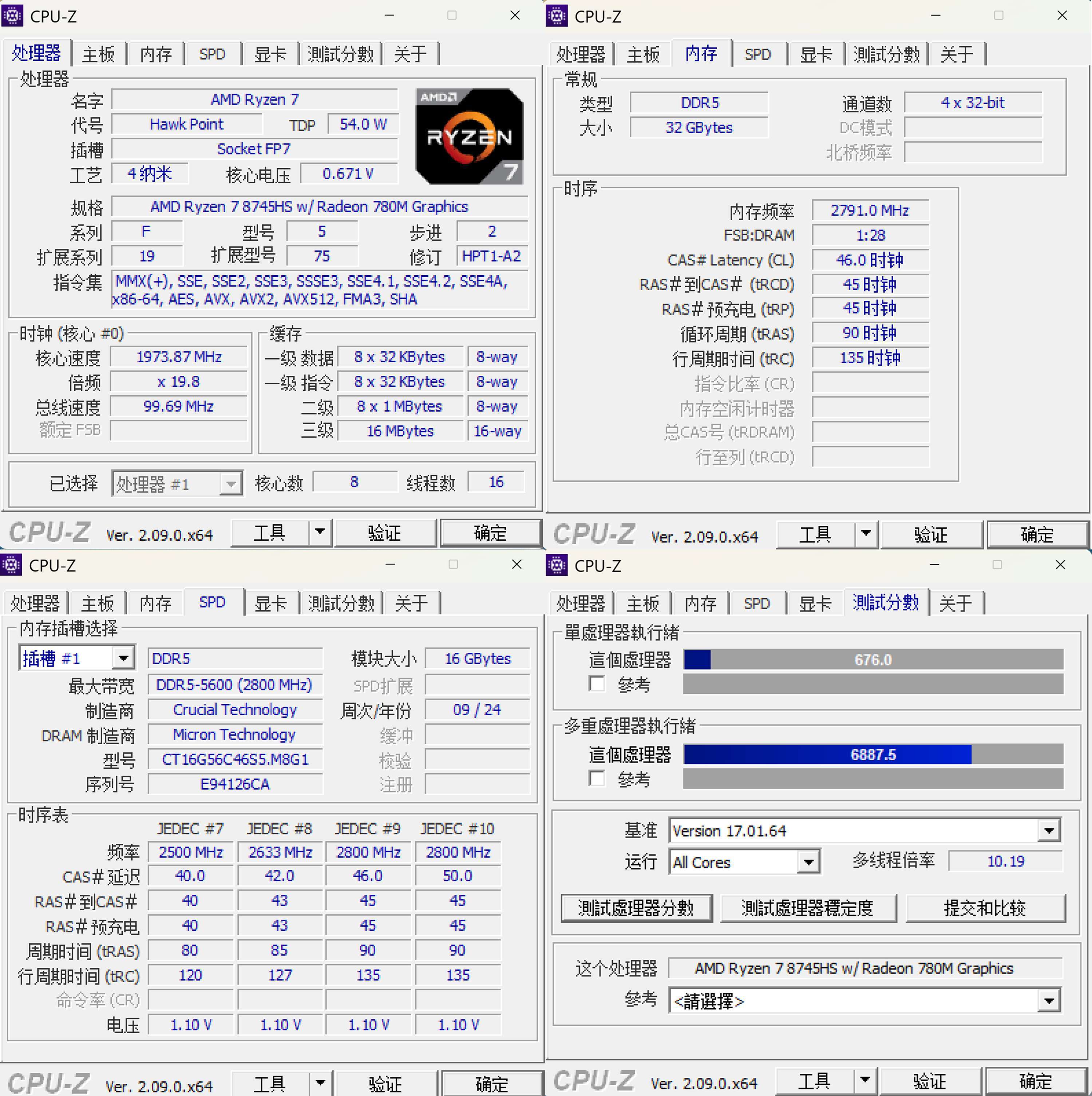 amd锐龙7 8745hs采用的是zen4架构4纳米工艺