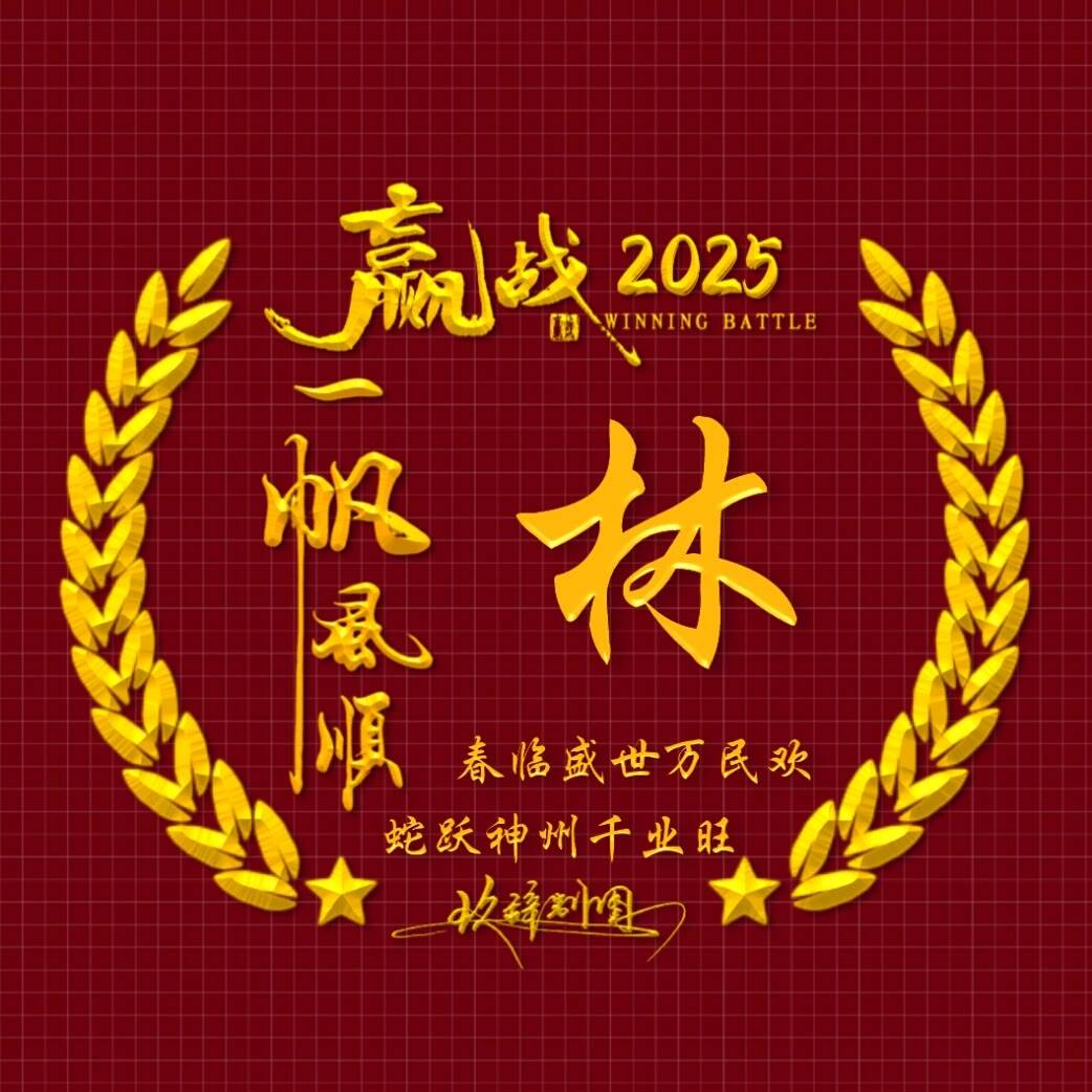 2025姓氏头像第69期,嬴战2025一帆风顺个性签名头像,请查收