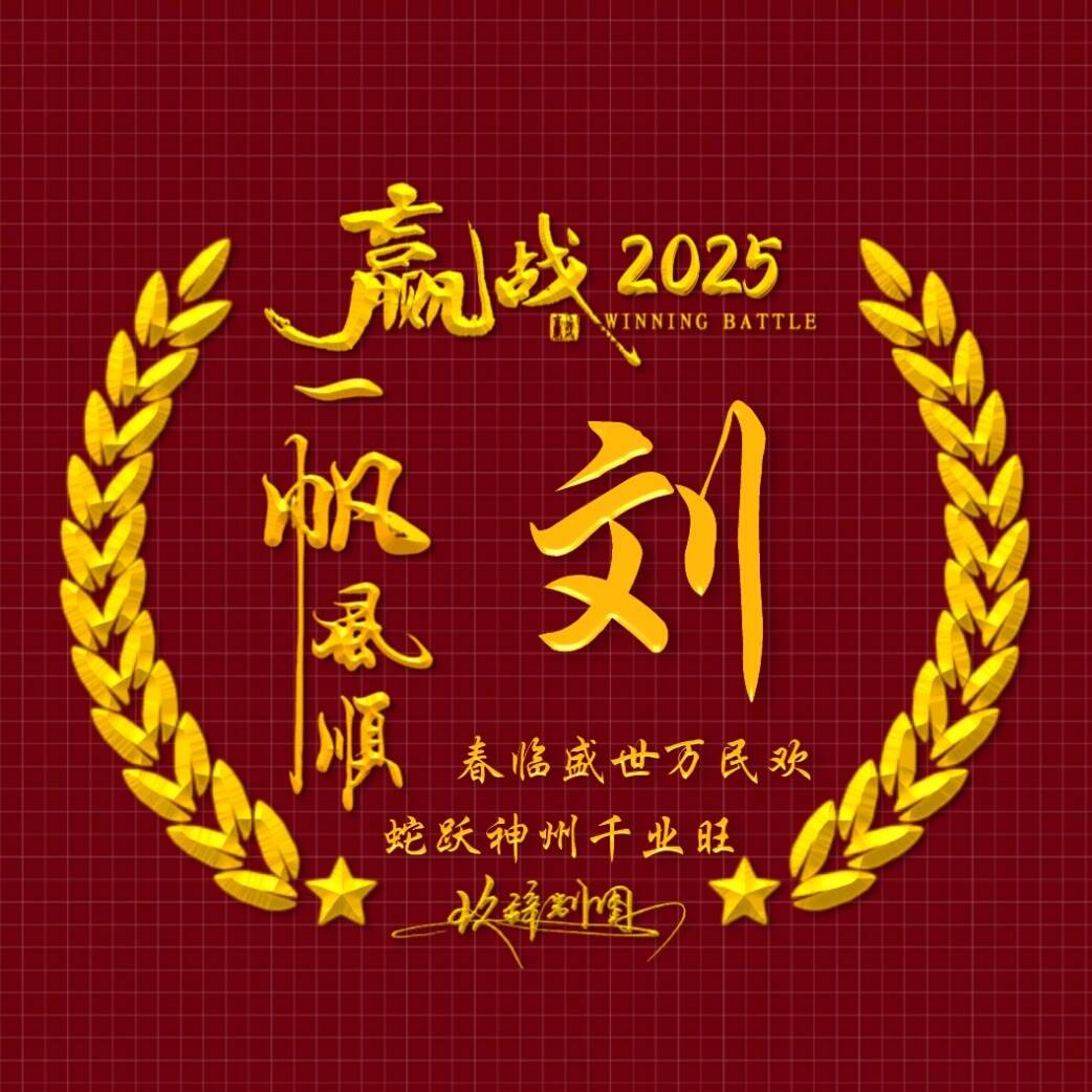 2025姓氏头像第69期,嬴战2025一帆风顺个性签名头像,请查收