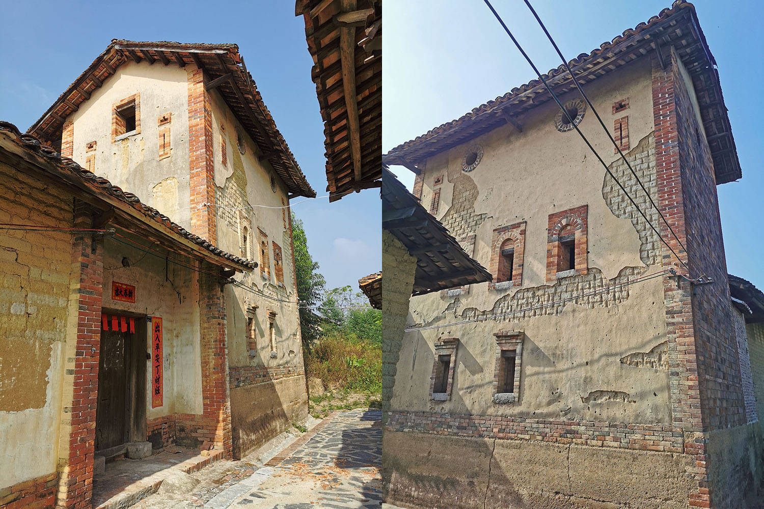 村里留下来的大部分是老年人,他们在这些老房子里住了几十年来习惯了