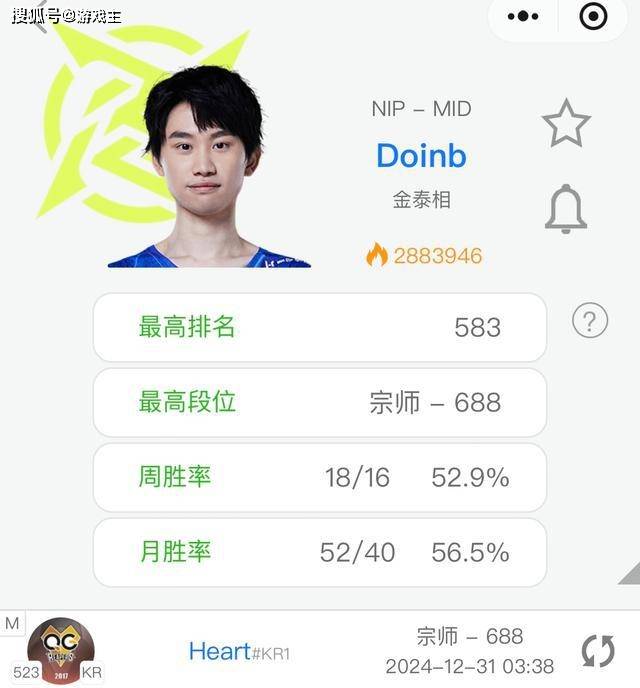 doinb定妆照2021图片