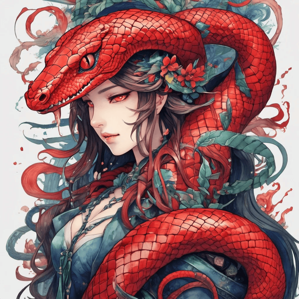 神秘诱惑!你从未见过的魅惑蛇女,ai美女蛇头像带你进入奇幻世界