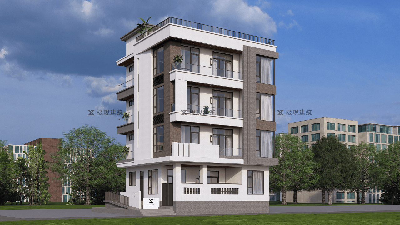 广东佛山丨四层现代风格自建别墅_建筑_公卫_深灰色