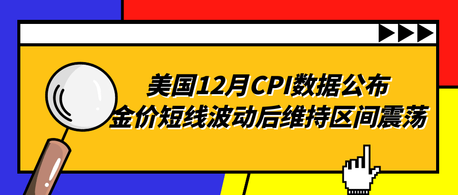 美国12月CPI数据公布，金价短线波动后维持区间震荡