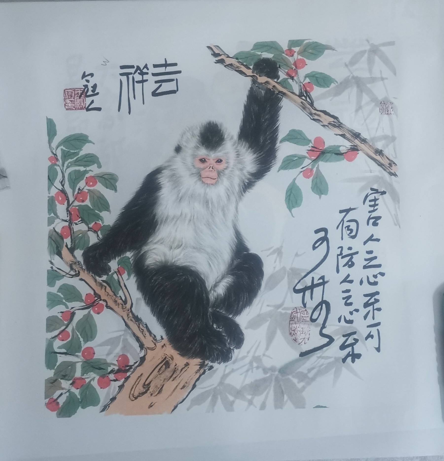 王冠人画给儿子的生日礼物他师从北京著名工笔花鸟画画家万一先生