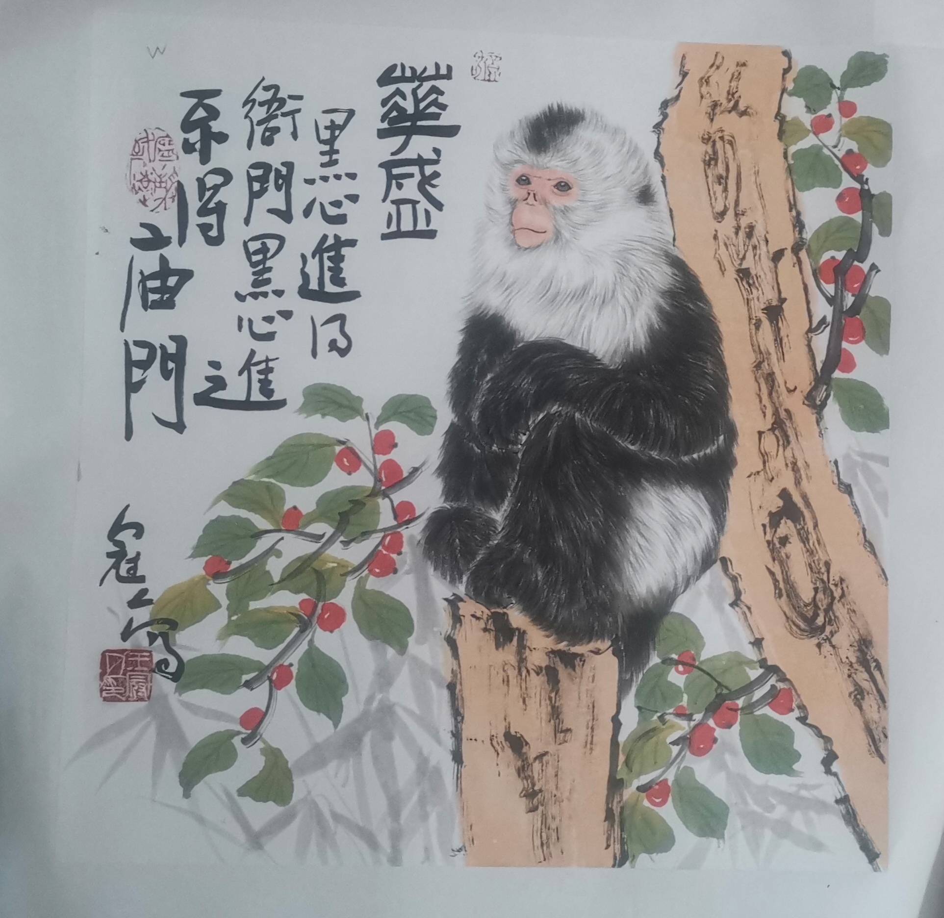 王冠人画给儿子的生日礼物他师从北京著名工笔花鸟画画家万一先生和
