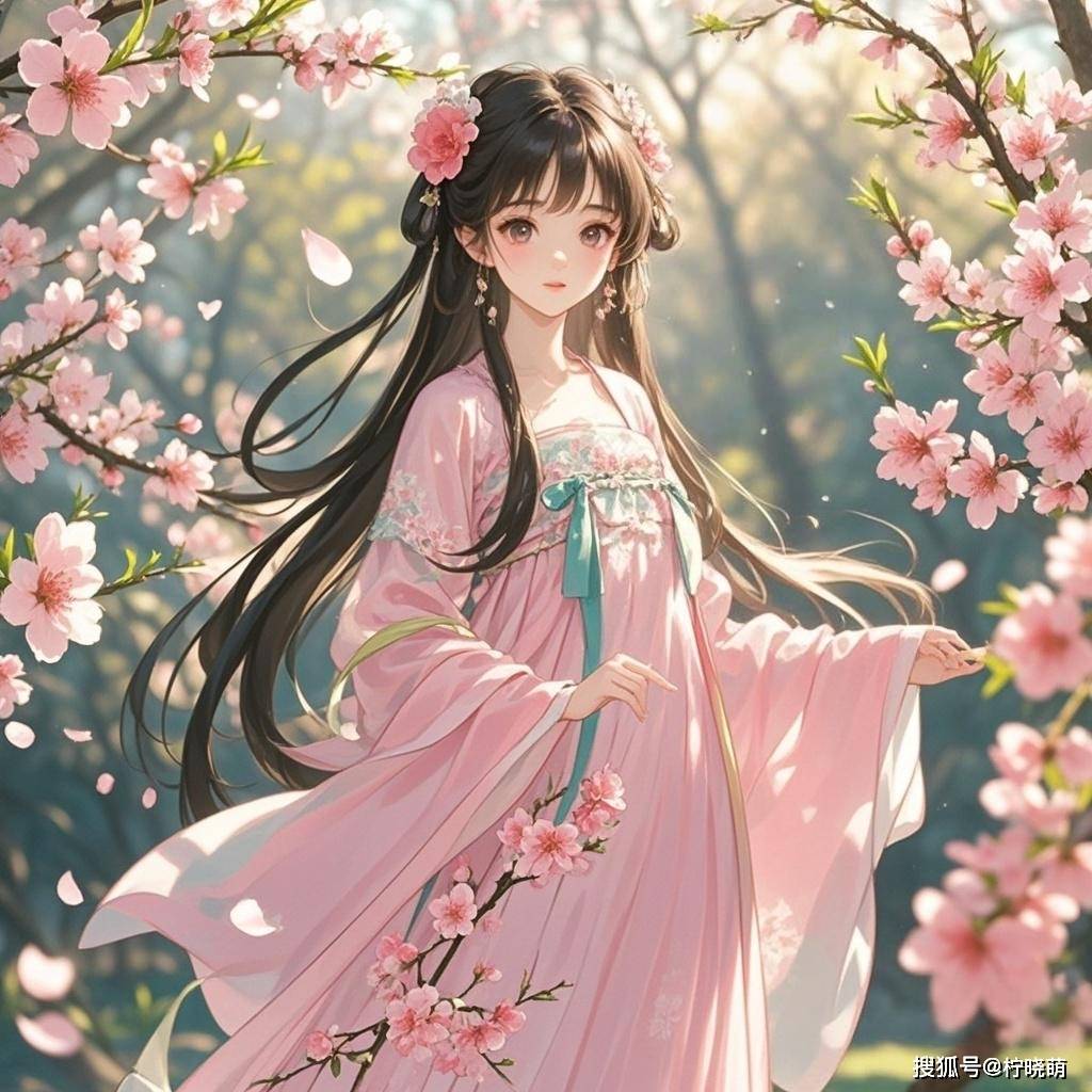 桃林漫溯:邂逅古风少女的绮梦时光