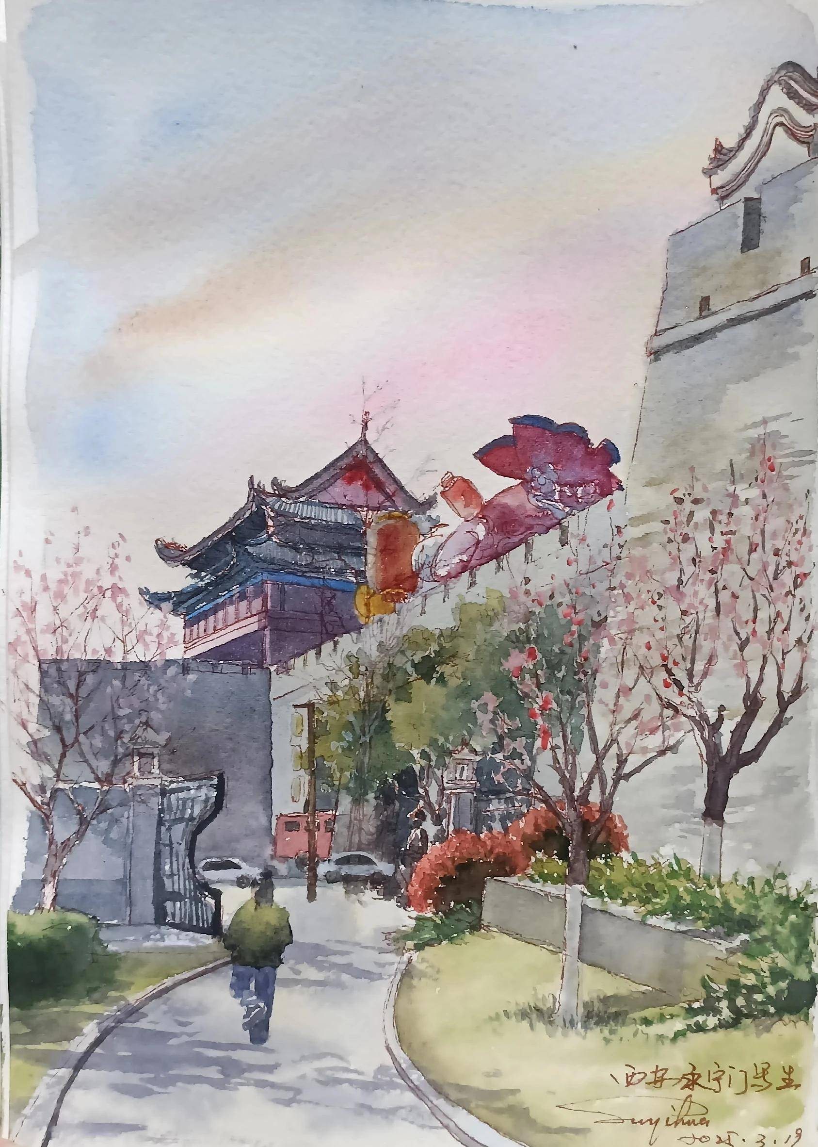 画友齐聚永宁门,绘就古城新画卷-在画陕西写生分社写生掠影