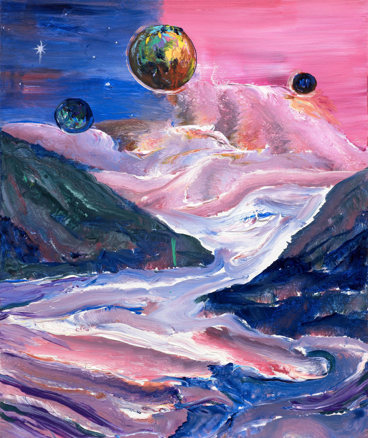 2023年 50x60cm跃动星际 布面油画 2023年 50x60cm宇宙之舞 布面油画