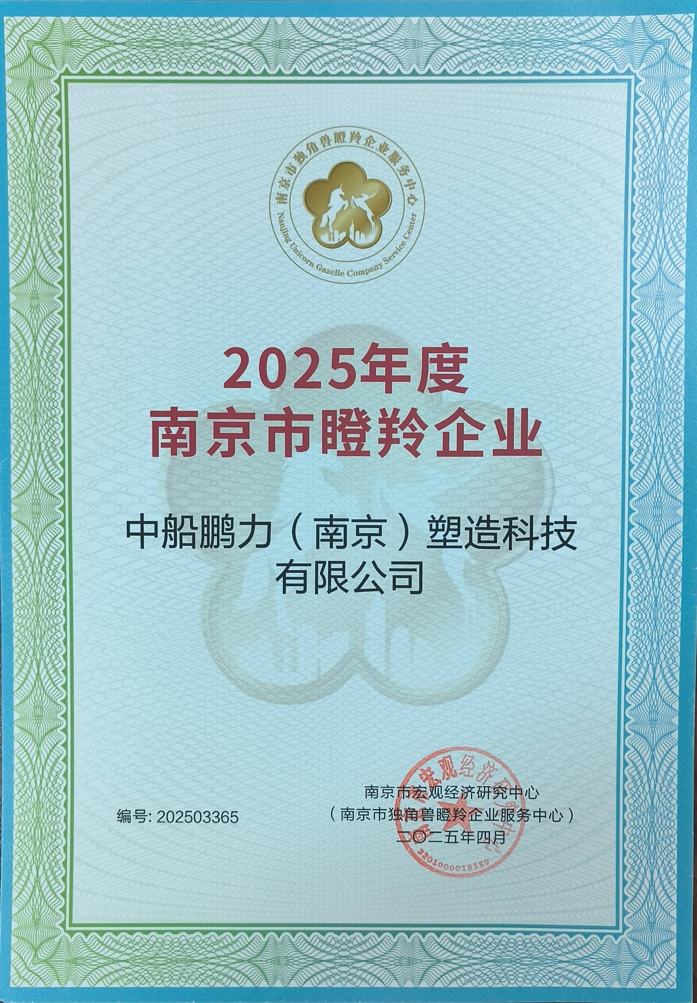 2025年度南京市瞪羚企业，鹏力塑造荣耀上榜