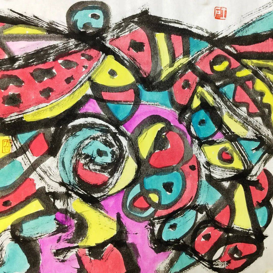 著名抽象画家王石先生书法绘画艺术作品欣赏