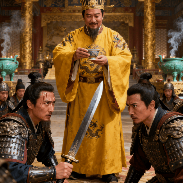 赵匡胤杯酒释兵权现场还原!武将们跪地交刀时,脸上表情太精彩