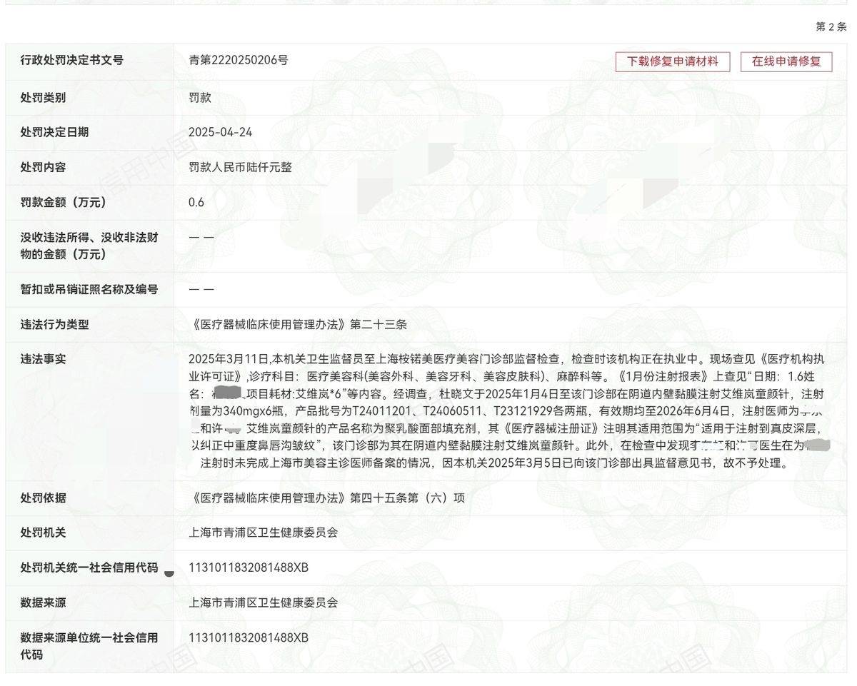 10次罚单难阻医美乱象 上海桉锘美医疗美容不要口碑了吗?(图6)