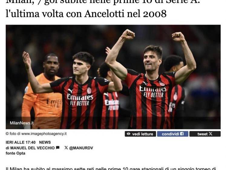 意甲媒体透露：阿莱格里为米兰防守带来了翻天覆地的变化，他的出现让这三位球员迅速成长