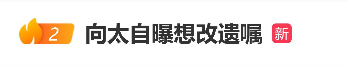 向太陈岚自曝想改遗嘱:第二代不给只给第三代插图 向太陈岚自曝想改遗嘱:第二代不给只给第三代插图