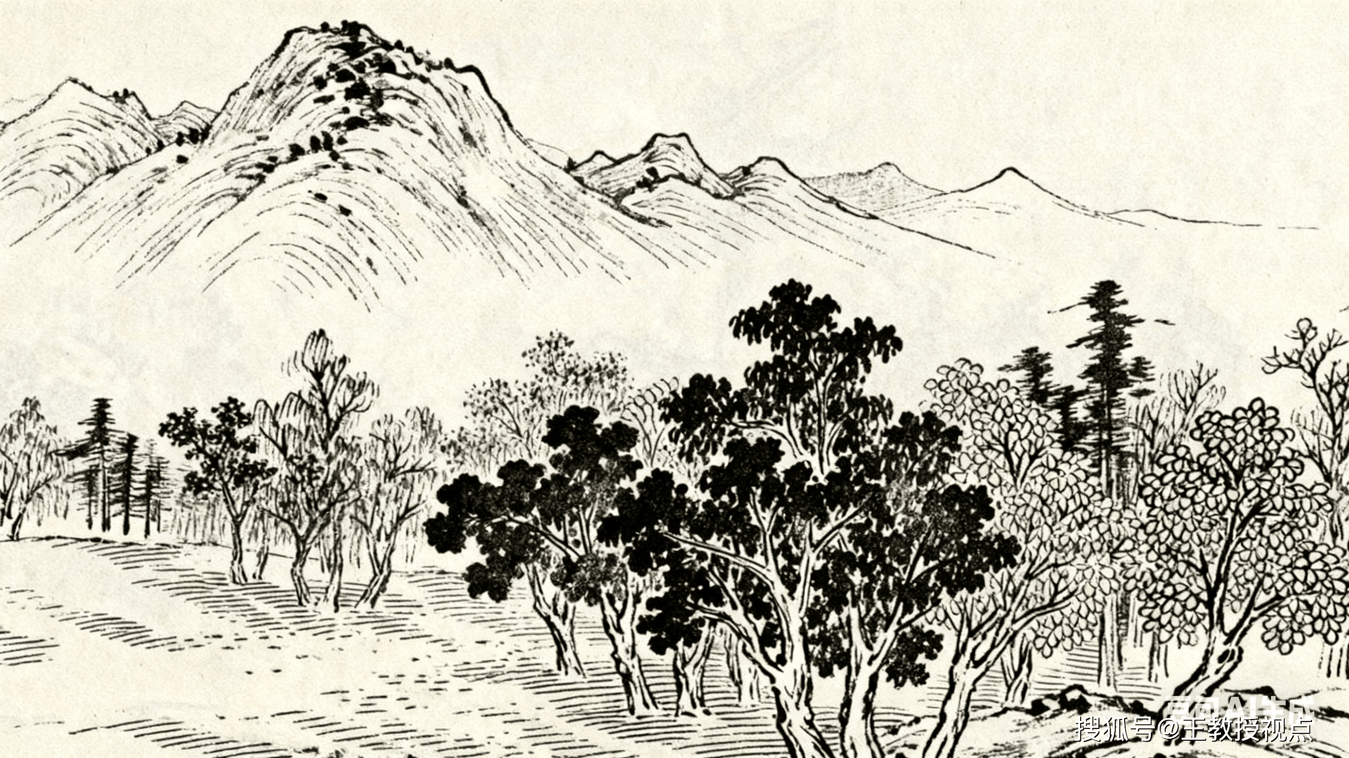 白描线描工笔:解码《千里江山图》的笔墨密码