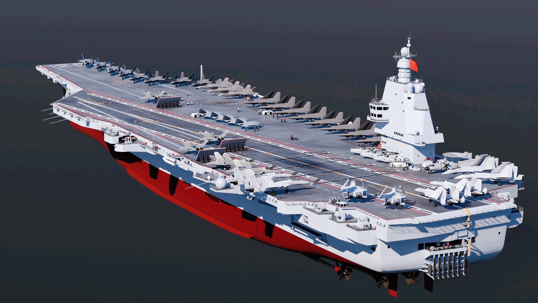 中国004航母浮出水面,12万吨甲板宽83米,全球航母格局生变!