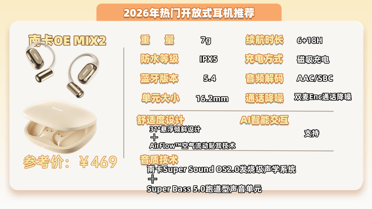 开放式耳机舒适度怎么样？2026年最新开放式耳机舒适度测试