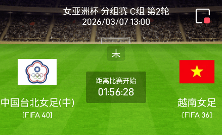 周六001 女亚洲杯中国台北女足vs越南女足分析研报