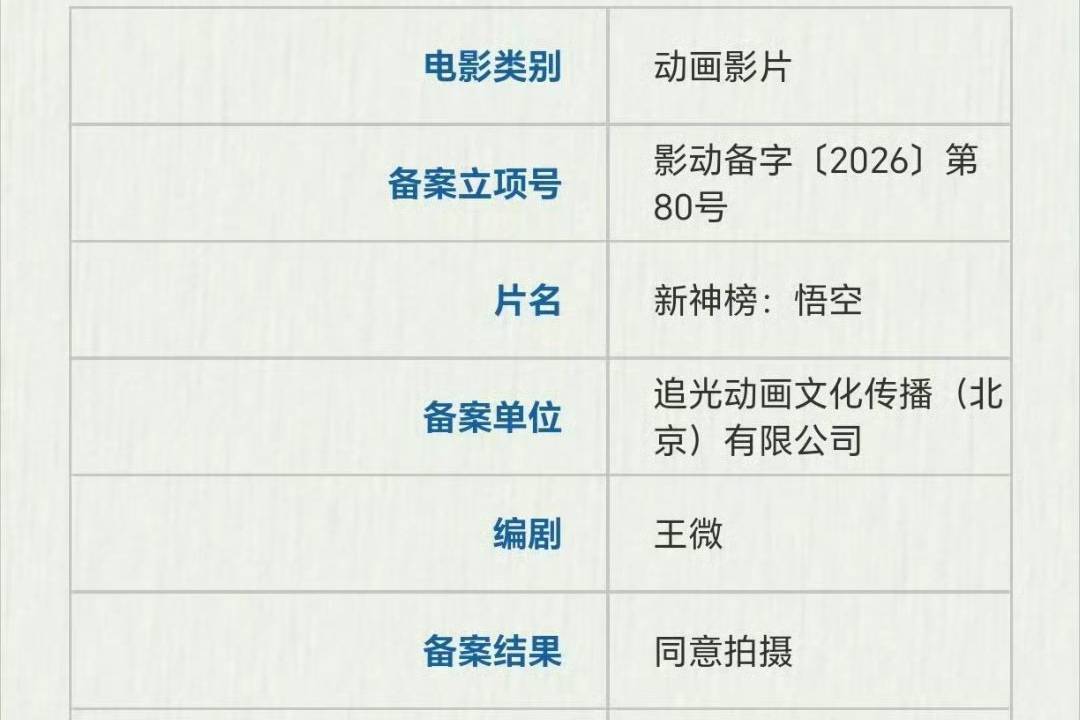 追光动画新作《新神榜：悟空》备案，石猴学艺勇闯三界