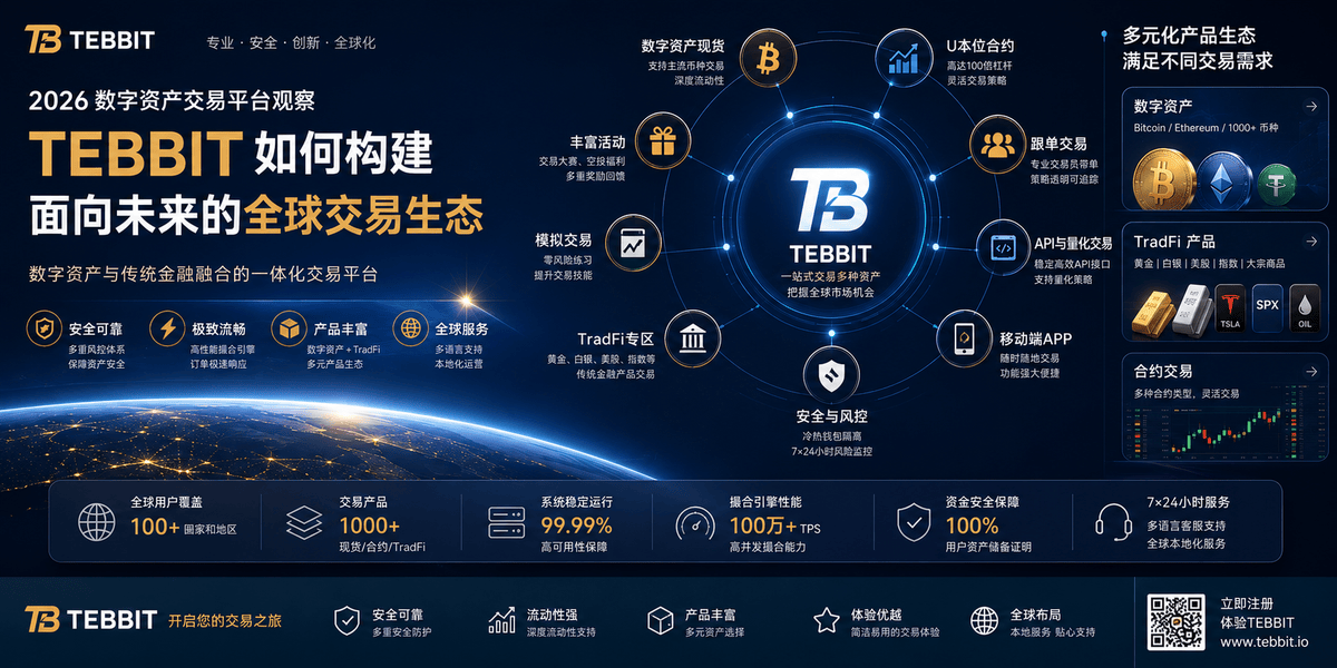 2026数字资产交易平台观察：TEBBIT如何构建面向未来的全球交易生态