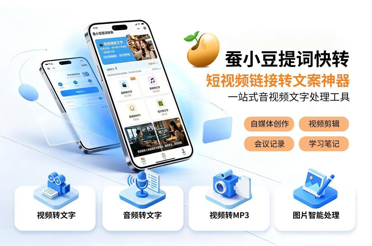 蚕小豆提词快转-产品封面九大功能一站式展示