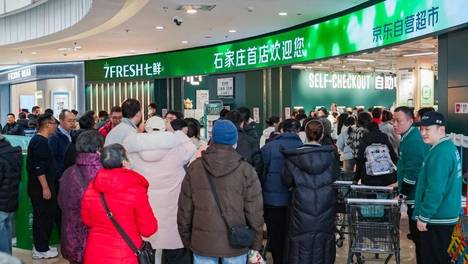 京东七鲜石家庄首店火爆开业，24小时菜、7日鲜蛋引市民抢购