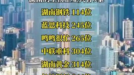 《财富》中国500强揭晓，湖南9家企业登榜