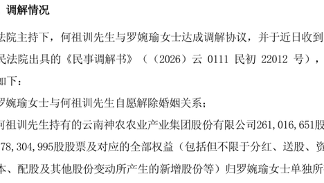 61岁董事长离婚，女方分得近24亿元股票