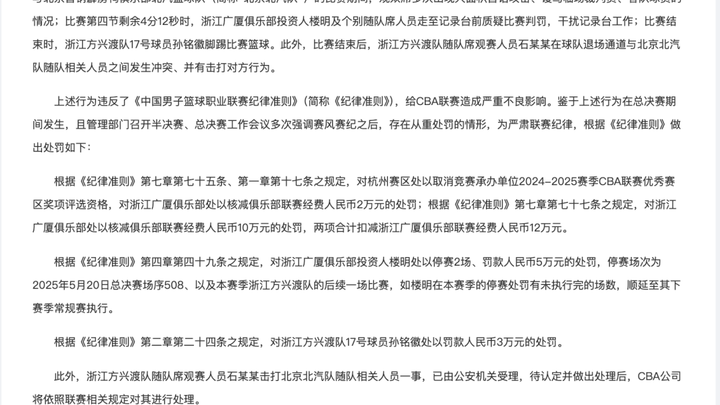 cba开出罚单，广厦男篮对于孙铭徽罚款3万，合理吗？