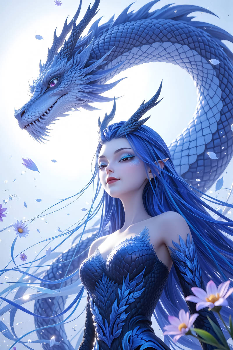 《哪吒之魔童降世》动漫女神敖闰壁纸:敖光的妹妹、敖丙的姑姑,四海龙中唯一的女性角色!