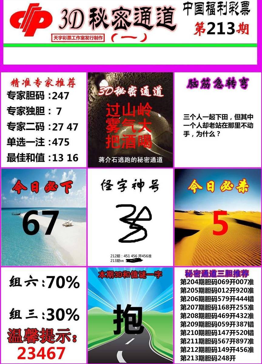 福彩3d天牛综合彩报