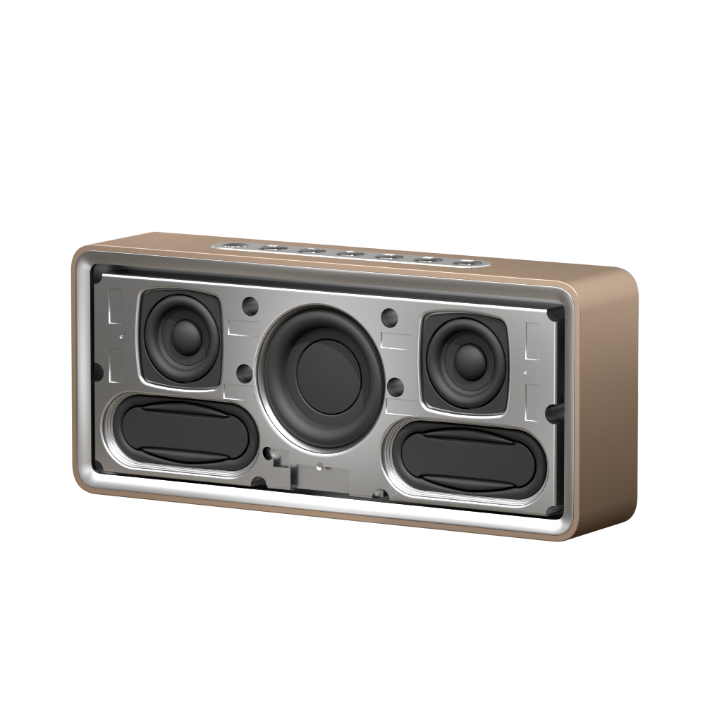 除了大尺寸低频喇叭以外,我们还有两个无源辐射器,把低音部分堆得更加