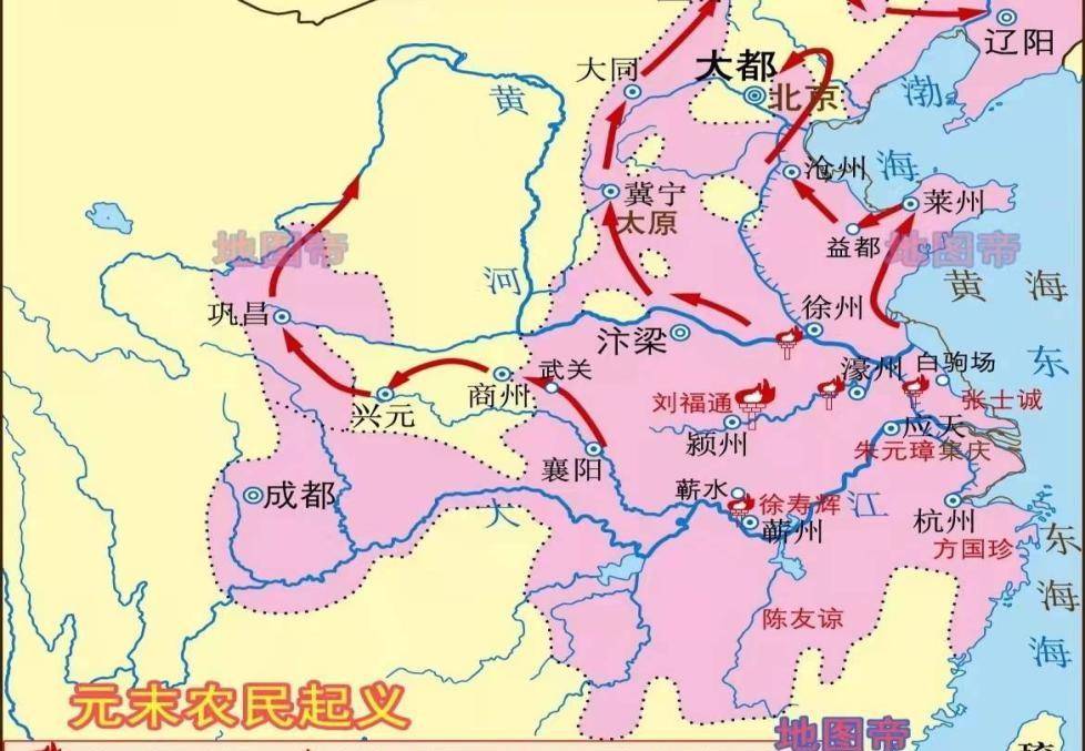 元末军阀割据地图图片