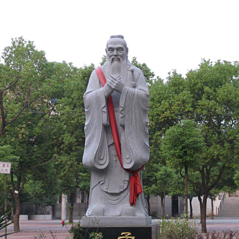 石雕孔子像摆放在校园内有什么作用和意义?_回形_寓意_象征