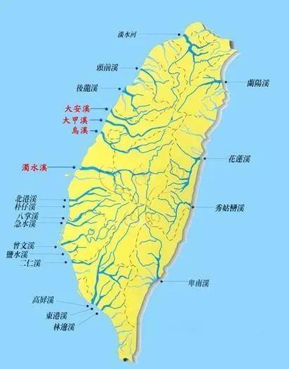 台湾岛河流分布图图片