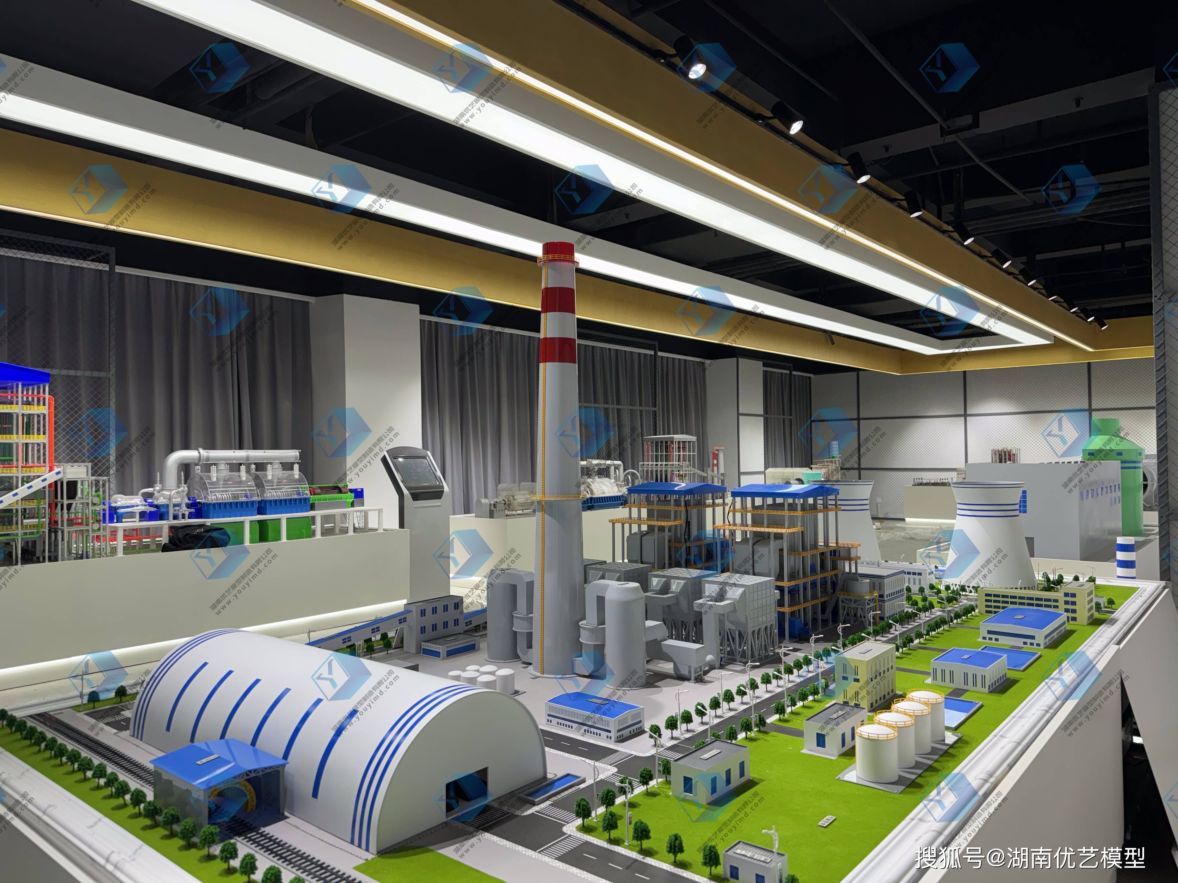 湖南省优艺模型——火力发电厂仿真沙盘模型_综合楼_锅炉_专业