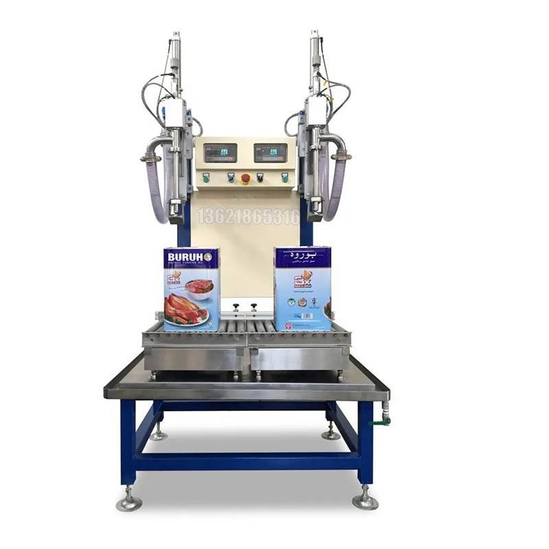 玉米油称重式2头灌装机 润滑油防冻液食用油称重灌装机