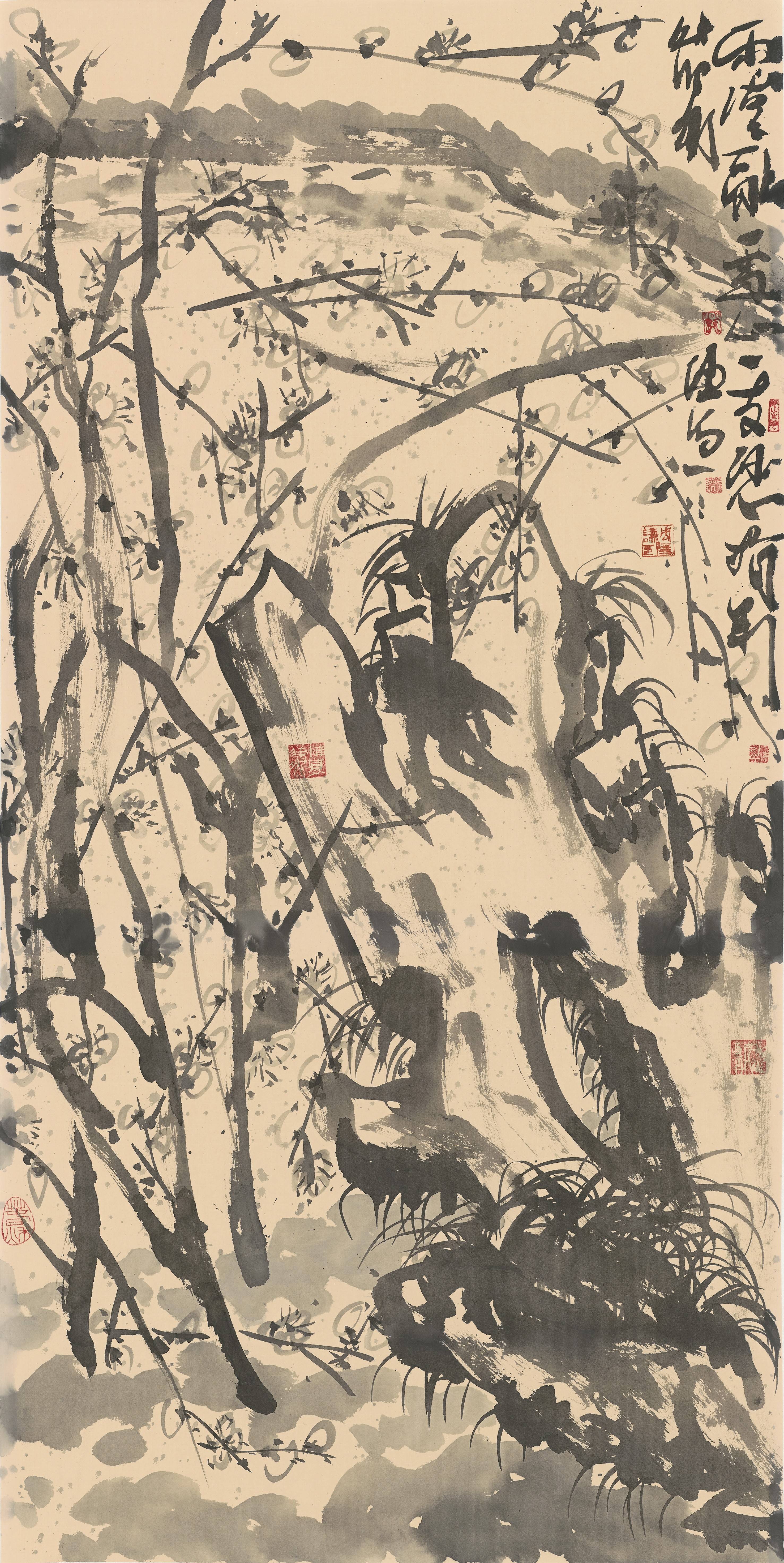 "中山画派创始人"大写意花鸟画家周隐谦笔下的松竹梅