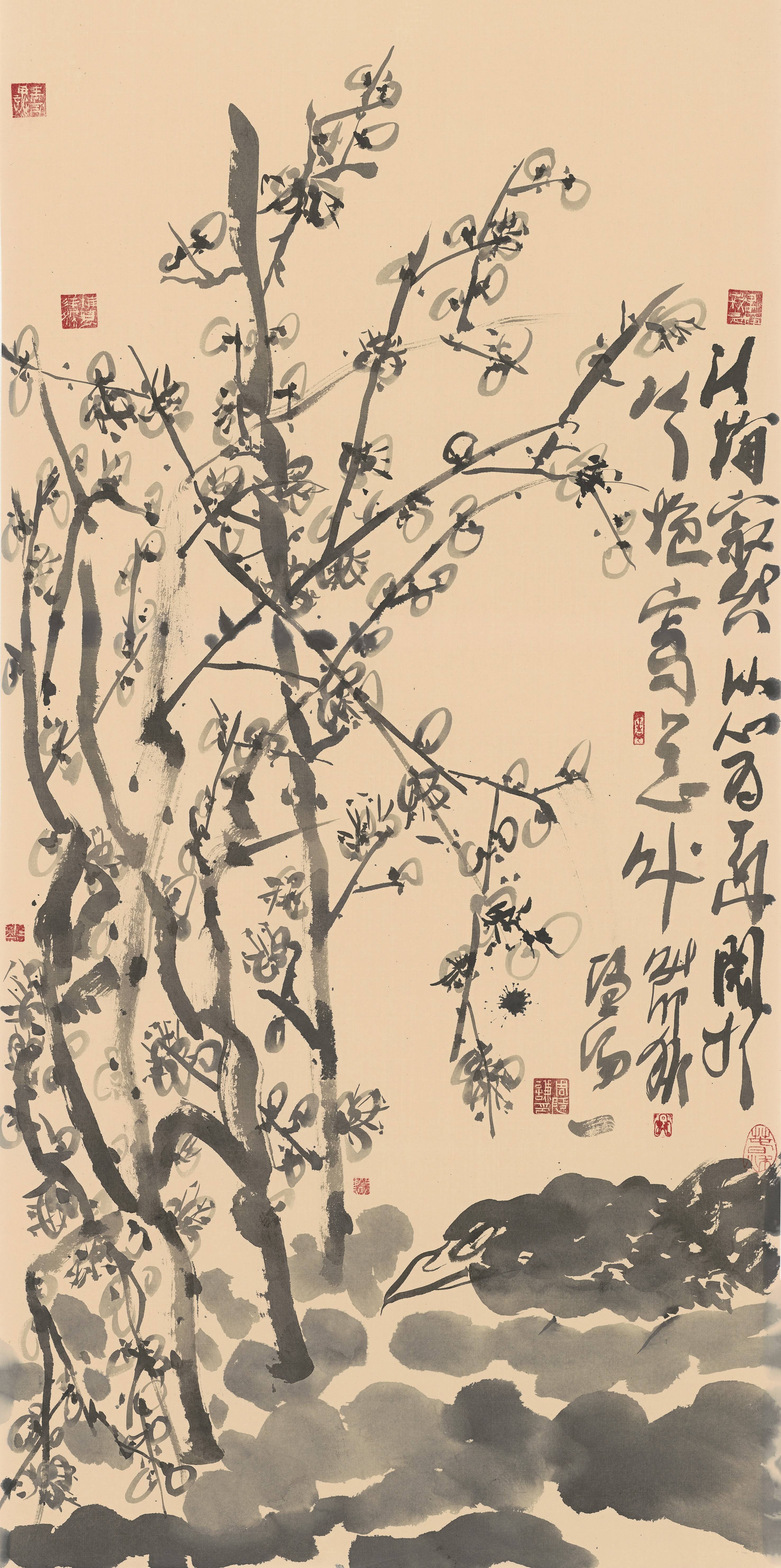 "中山画派创始人"大写意花鸟画家周隐谦笔下的松竹梅